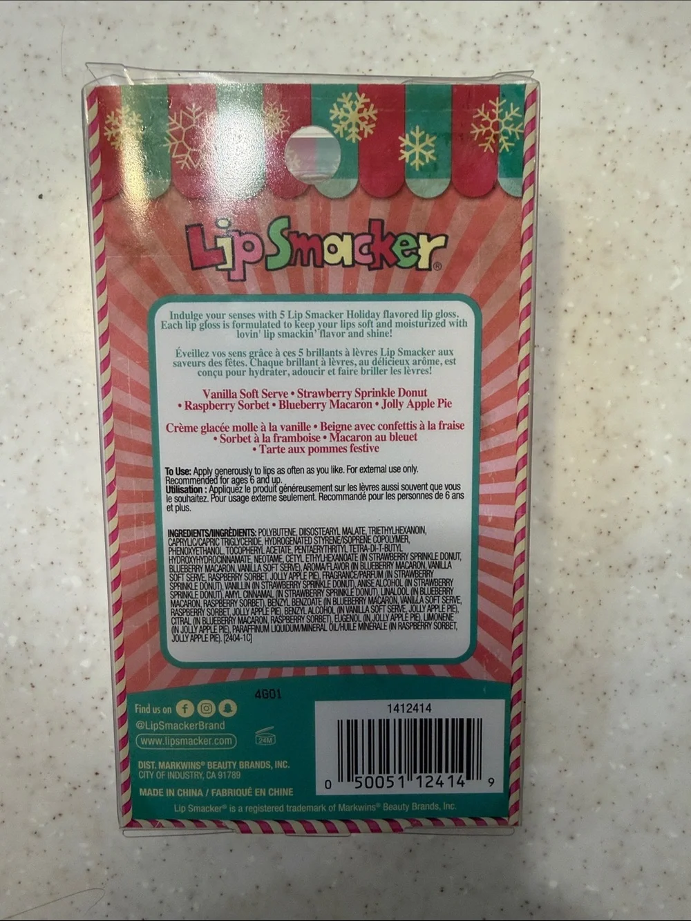 Lip Smacker 5-Pack Lip Balm Set - Orange, Green, Pink, Blue, Red